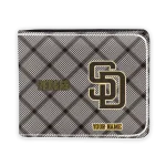 San Diego Padres Wallet - Customized Plaid Grid Brown