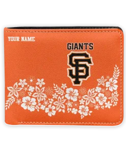 San Francisco Giants Wallet - Customized Floral Cluster Orange White