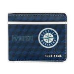Seattle Mariners Wallet - Customized Cube Illusion Navy Blue
