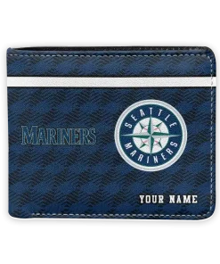 Seattle Mariners Wallet - Customized Cube Illusion Navy Blue