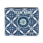 Seattle Mariners Wallet - Customized Geometric Star Navy Blue White