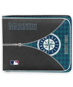 Seattle Mariners Wallet - Customized Zipper Split Navy Blue Black