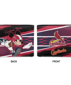 Alternative view of St. Louis Cardinals Wallet - Customized Checkerboard Brush Red Black
