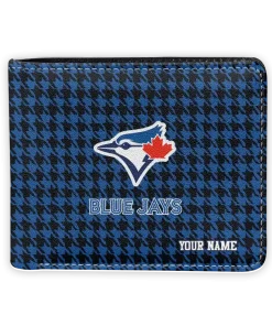 Toronto Blue Jays Wallet - Customized Classic Houndstooth Blue