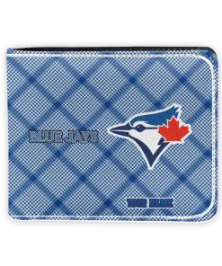 Toronto Blue Jays Wallet - Customized Plaid Grid Blue