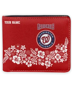 Washington Nationals Wallet - Customized Floral Cluster Red White