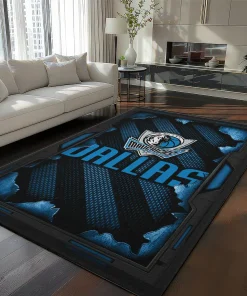 Dallas Mavericks Rug - Torn Mesh Blue
