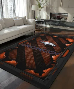 Denver Broncos Rug - Torn Mesh Orange