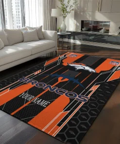 Denver Broncos Rug - Customized Football Laces Orange