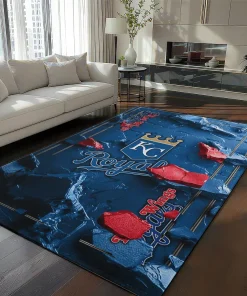 Detroit Red Wings Rug - Cracked Surface Design Red