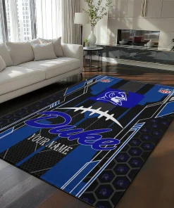 Duke Blue Devils Rug - Custom Football Laces Blue