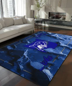 Duke Blue Devils Rug - Cracked Surface Design Blue