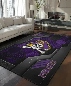 East Carolina Pirates Rug - Hexagonal Grid Pattern Purple