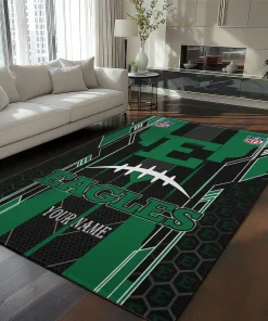 Eastern Michigan Eagles Rug - Personalized Football Laces Green