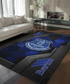 Everton Rug - Hexagonal Grid Pattern Royal Blue