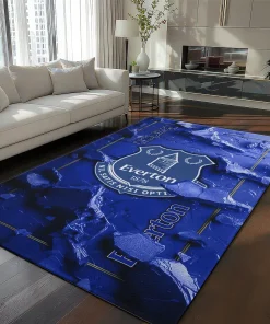 Everton Rug - Cracked Surface Design Royal Blue