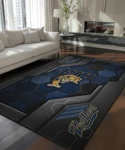 FIU Panthers Rug - Hexagonal Grid Pattern Blue
