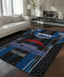 Florida Atlantic Owls Rug - Personalized Football Laces Blue