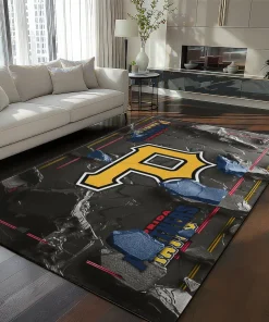 Florida Panthers Rug - Cracked Surface Design Red