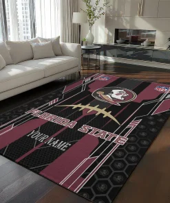 Florida State Seminoles Rug - Personalized Football Laces Garnet