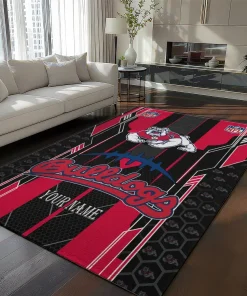 Fresno State Bulldogs Rug - Customized Football Laces Red