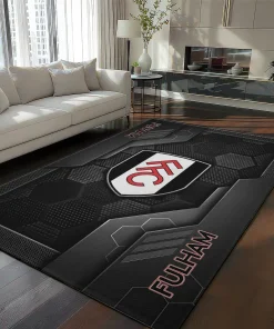 Fulham Rug - Hexagonal Grid Pattern Black