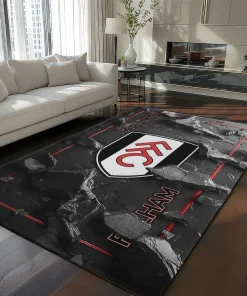 Fulham Rug - Cracked Surface Design Black