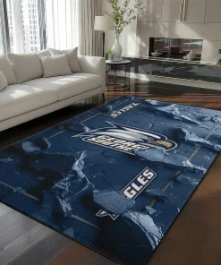 Georgia Southern Eagles Rug - Cracked Surface Design Blue