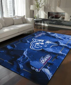 Georgia State Panthers Rug - Cracked Surface Design Blue