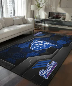 Georgia State Panthers Rug - Hexagonal Grid Pattern Blue