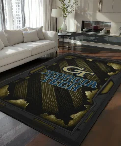 Georgia Tech Yellow Jackets Rug - Torn Mesh Gold