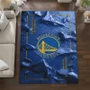 Golden State Warriors Rug - Cracked Surface Design Blue