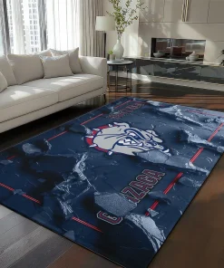 Gonzaga Bulldogs Rug - Cracked Surface Design Blue