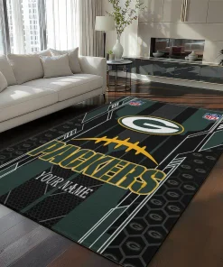 Green Bay Packers Rug - Custom Football Laces Green