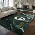 Green Bay Packers Rug - Cracked Surface Design Green