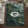 Green Bay Packers Rug - Cracked Surface Design Green