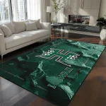 Hawaii Rainbow Warriors Rug - Cracked Surface Design Green