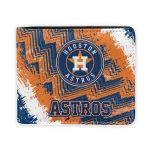 Houston Astros Wallet - Custom Leather Logo Blue Orange