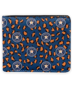 Houston Astros Wallet - Leopard Texture Blue