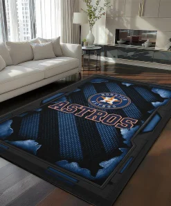 Houston Astros Rug - Torn Mesh Blue