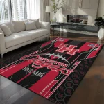 Houston Cougars Rug - Personalized Football Laces Red