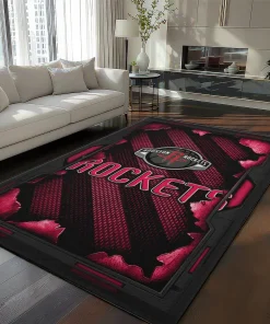 Houston Rockets Rug - Torn Mesh Red