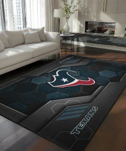 Houston Texans Rug - Hexagonal Grid Pattern Blue