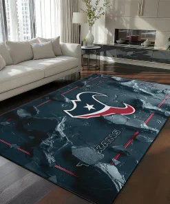 Houston Texans Rug - Cracked Surface Design Blue