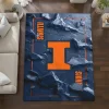 Illinois Fighting Illini Rug - Cracked Surface Design Blue