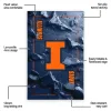 Illinois Fighting Illini Rug - Cracked Surface Design Blue