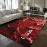 Indiana Hoosiers Rug - Cracked Surface Design Red