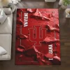 Indiana Hoosiers Rug - Cracked Surface Design Red
