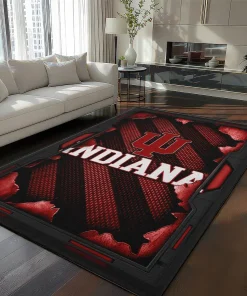Indiana Hoosiers Rug - Torn Mesh Red