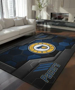 Indiana Pacers Rug - Hexagonal Grid Pattern Blue